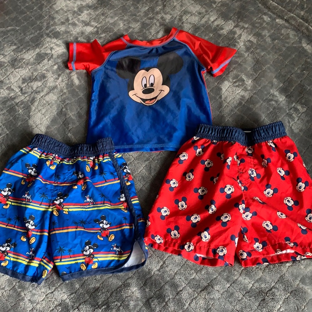 Disney Mickey swim bundle! Rash guard and trunks